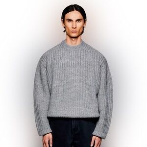 MKI Miyuki Zoku grey chunky rib knit sweater